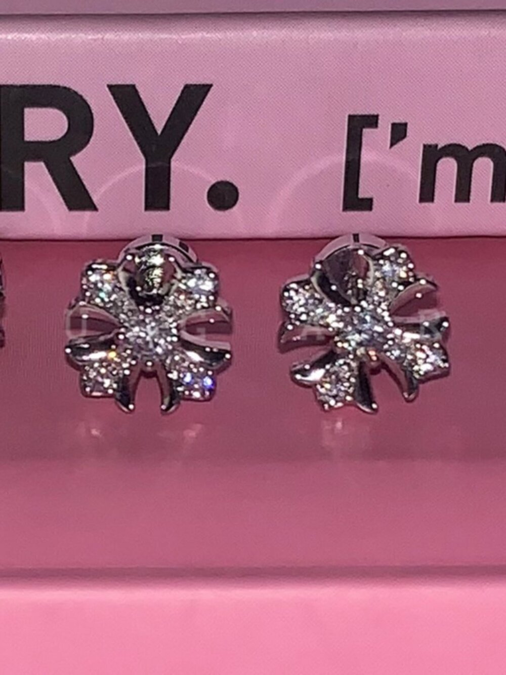 MOS Collection Crystal Cross Stud Earrings Silver Tone Sparkly Cross Earrings